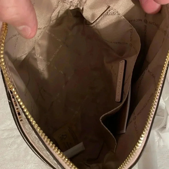 Michael Kors Small Handbag White and Khaki NWT - Picture 7 of 12